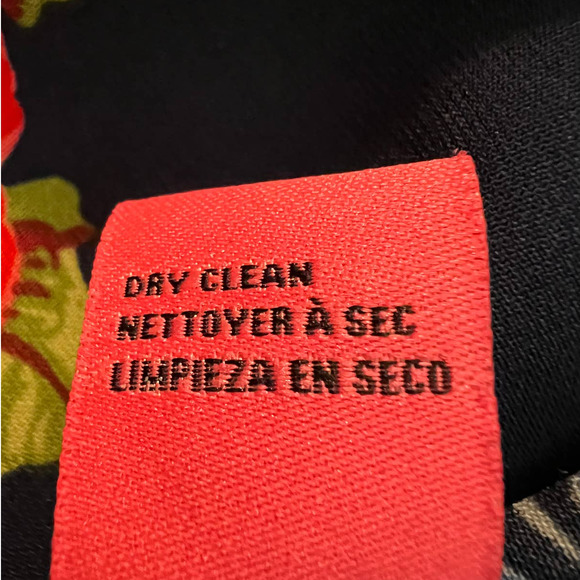 Betsey Johnson Tunic Blouse Size M w/Tie and Bell Sleeve in Blue Pink Floral - Picture 5 of 6